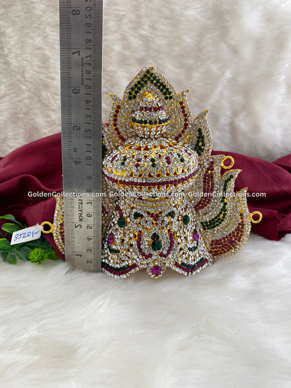 Diety God Goddess Mukut Kireedam Crown - Stone Collection - DGC-0171 2