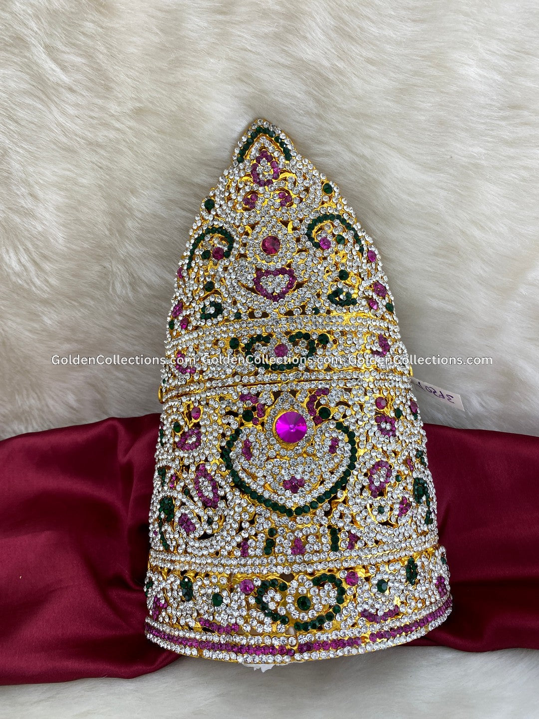 Divine Stone Crown Mukut for Deity Alangaram - Buy Now - DGC-0192