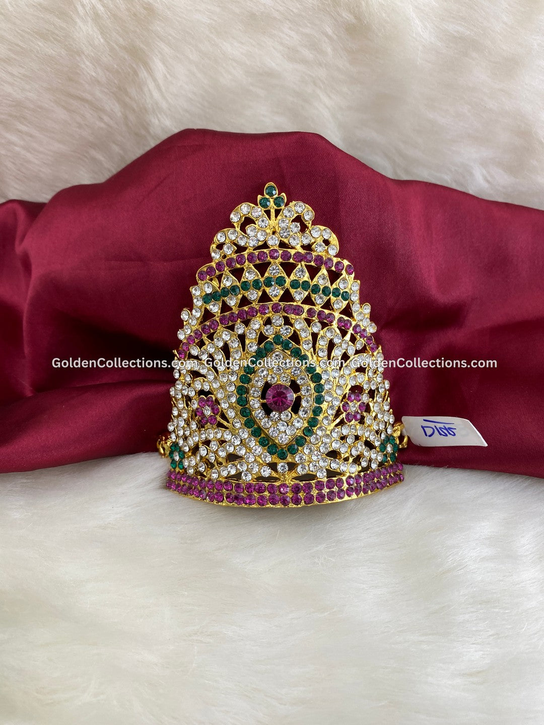 Divine Stone Crown Mukut for Deity Alangaram  - DGC-0173