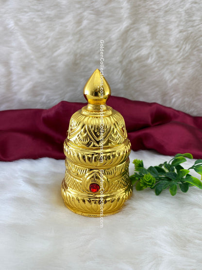 Divine Stone Gold Plated Crown Mukut - Deity Alangaram - DGC-213