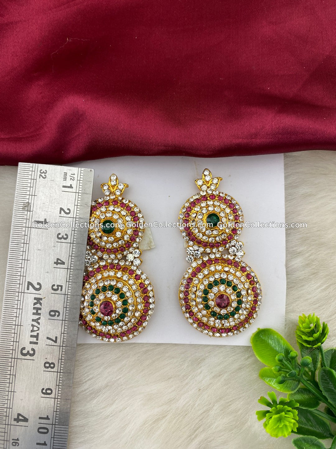 Ear Ornaments for Hindustatues - Divine Jewels - DGE-125 2