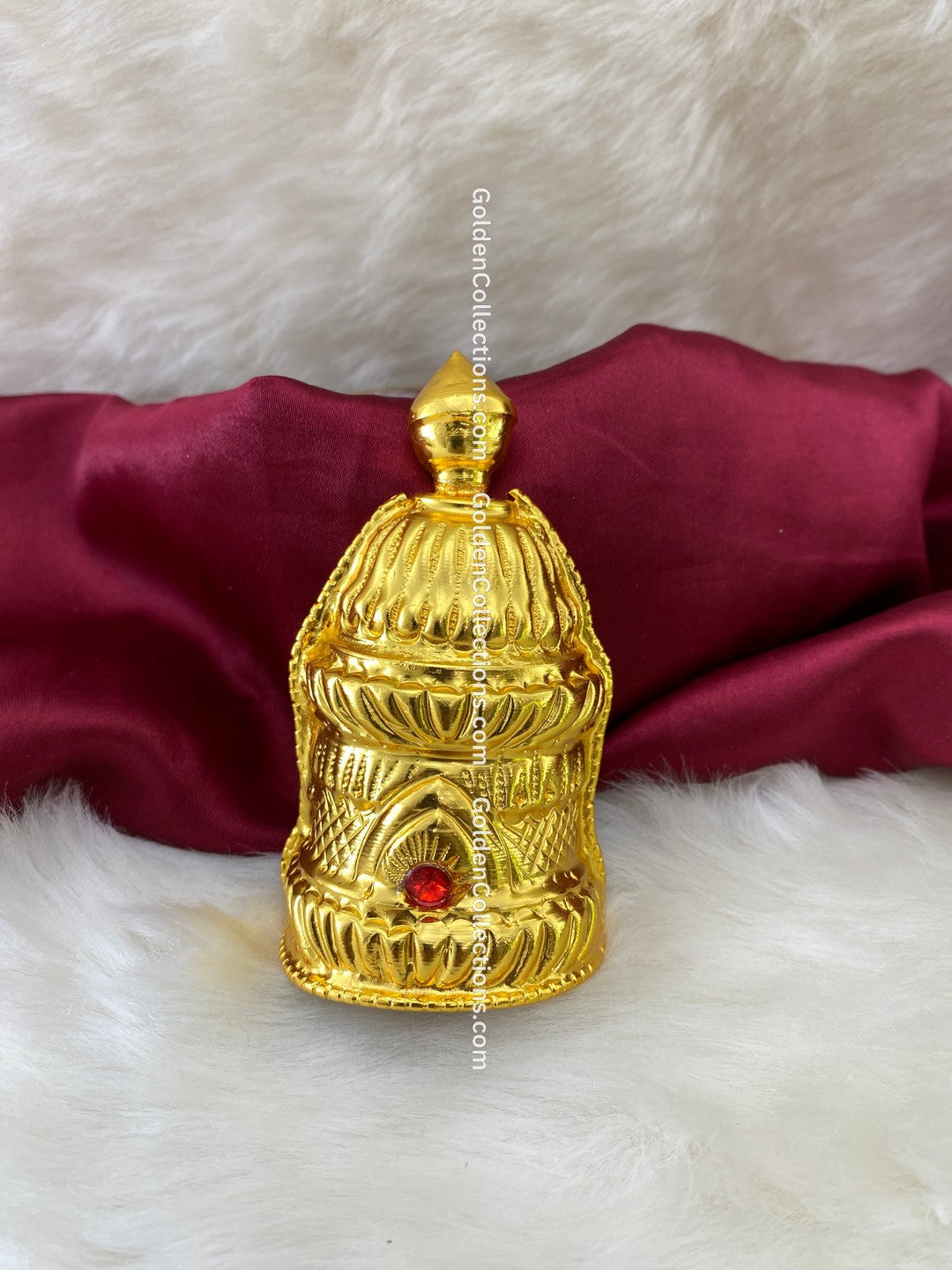 Exclusive: Buy Gold Plated Divine Stone Crown Mukut - DGC-239