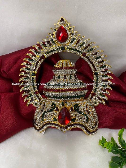 Exquisite Crown Mukut for Hindu Goddess - GoldenCollections DGC-135