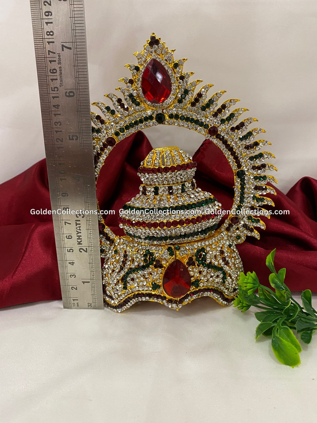 Exquisite Crown Mukut for Hindu Goddess - GoldenCollections DGC-135 2