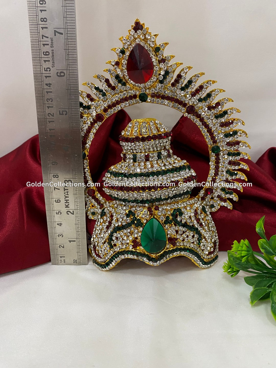 Exquisite Crown Mukut for Puja - GoldenCollections DGC-044 2