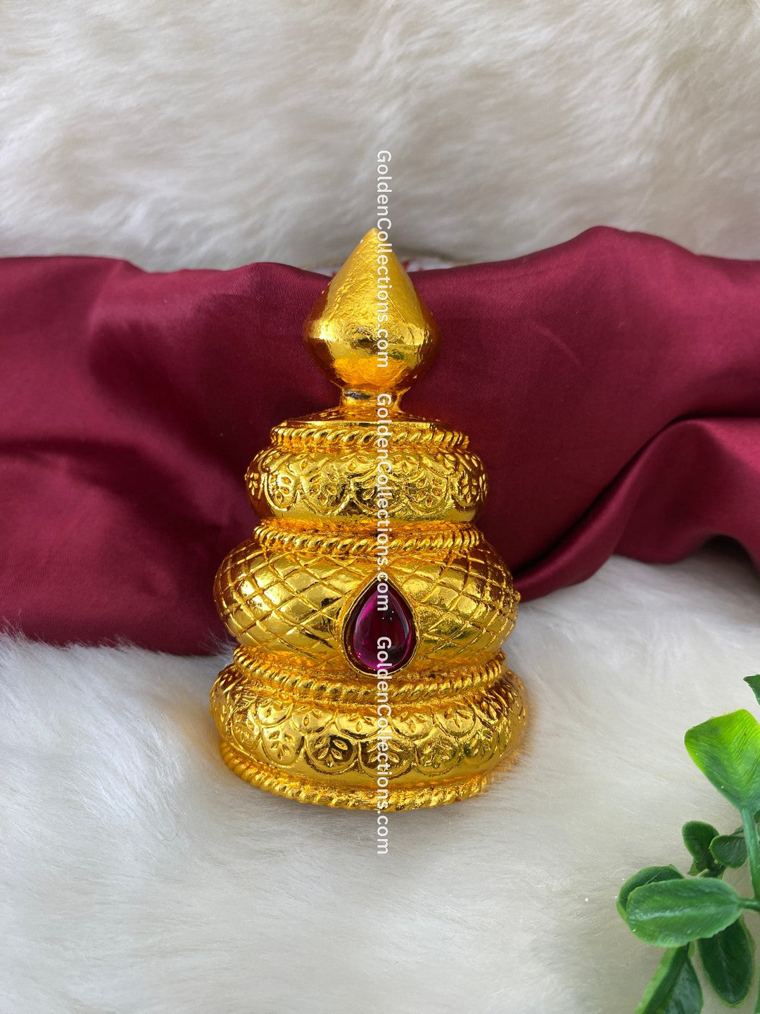 Exquisite Gold Plated Deity Crown Mukut - Shop Now - DGC-206