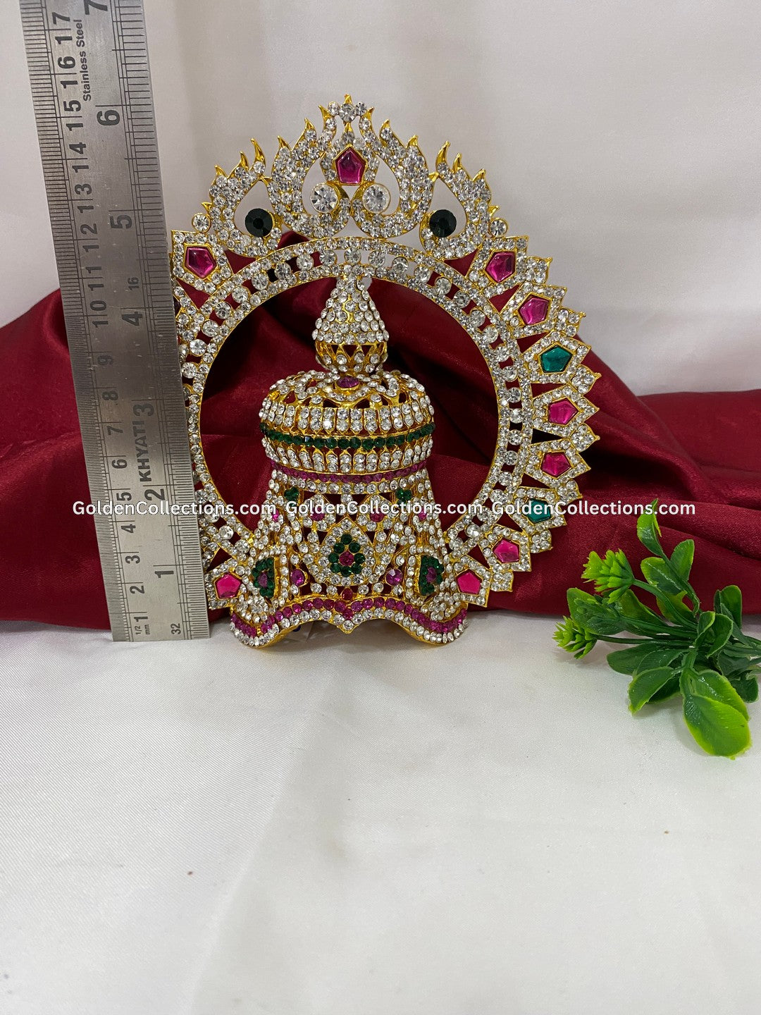 Exquisite Mukut for Deity Goddess Idol - GoldenCollections DGC-145 2