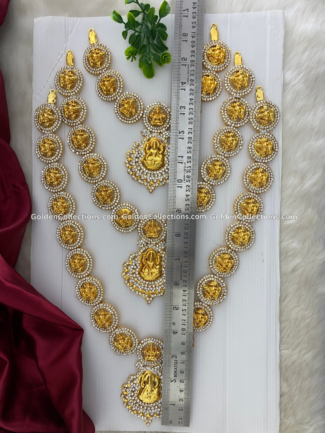 Goddess Lakshmi Long Necklace - Temple Jewellery DLN-057 2
