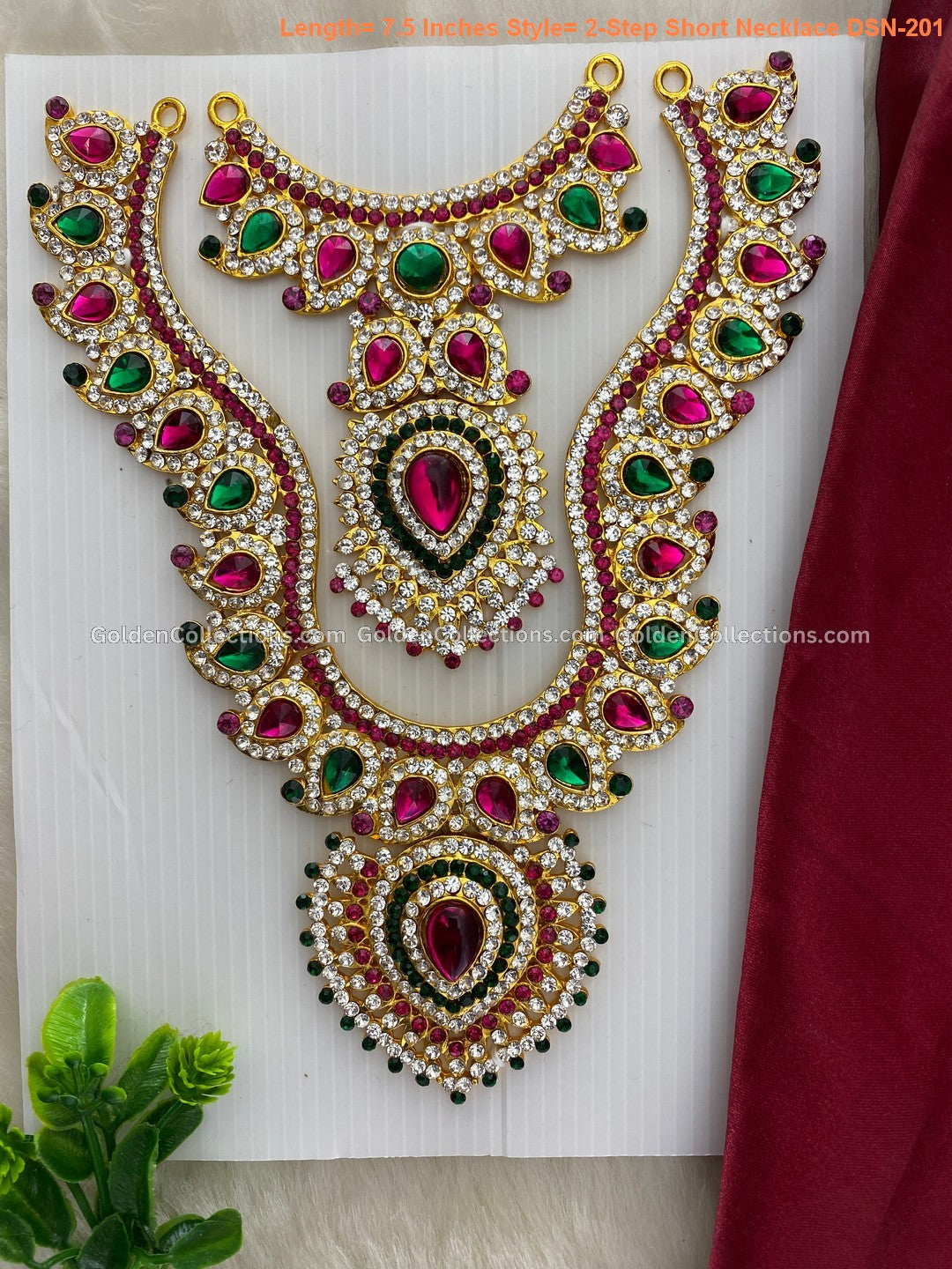 Goddess Lakshmi Short Necklace - Elegant Divine Design - DSN-201