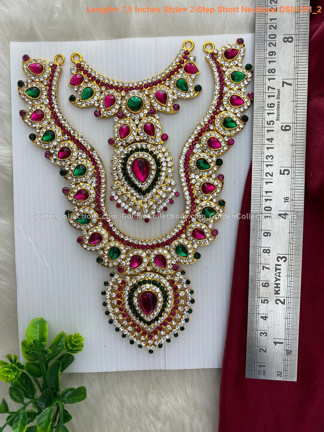 Goddess Lakshmi Short Necklace - Elegant Divine Design - DSN-201 2