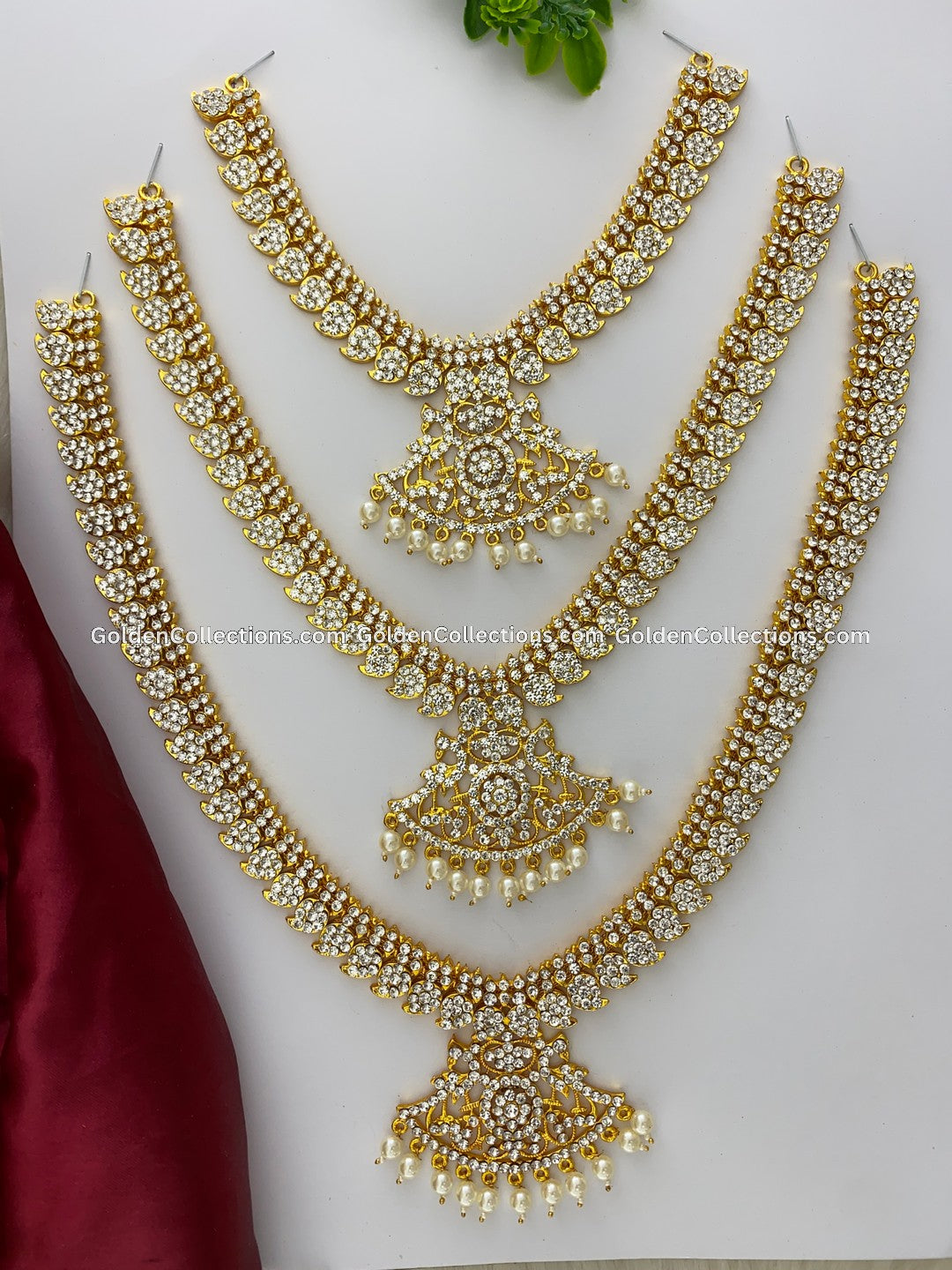 Goddess Lakshmi Temple Necklace - GoldenCollections DLN-051