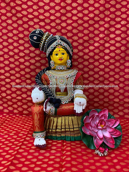 Goddess Varalakshmi Doll with Saree - Traditional and Elegant - VVD-015