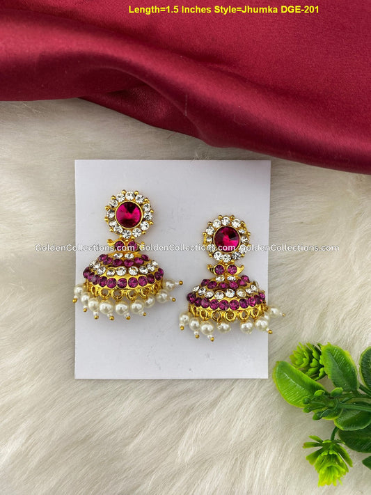 Goddess ear studs jewelry - GoldenCollections DGE-201