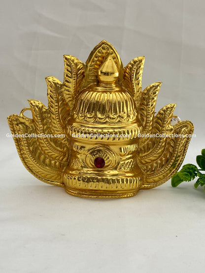 Gold Plated Deity Crown for Puja - GoldenCollections DGC-032