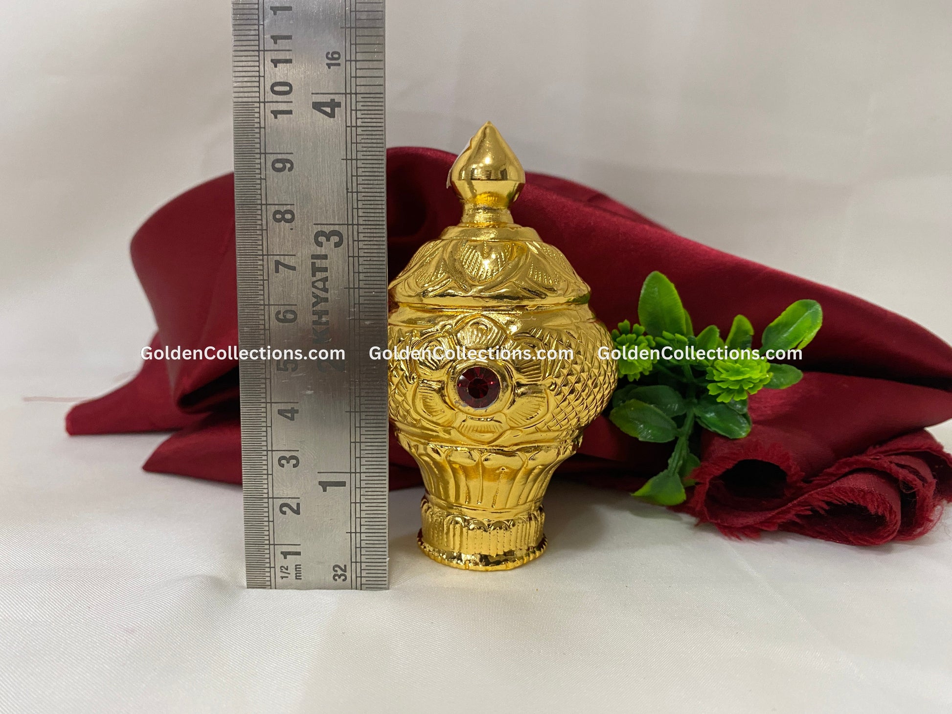 Gold Plated Goddess Crown Mukut - GoldenCollections DGC-001 2