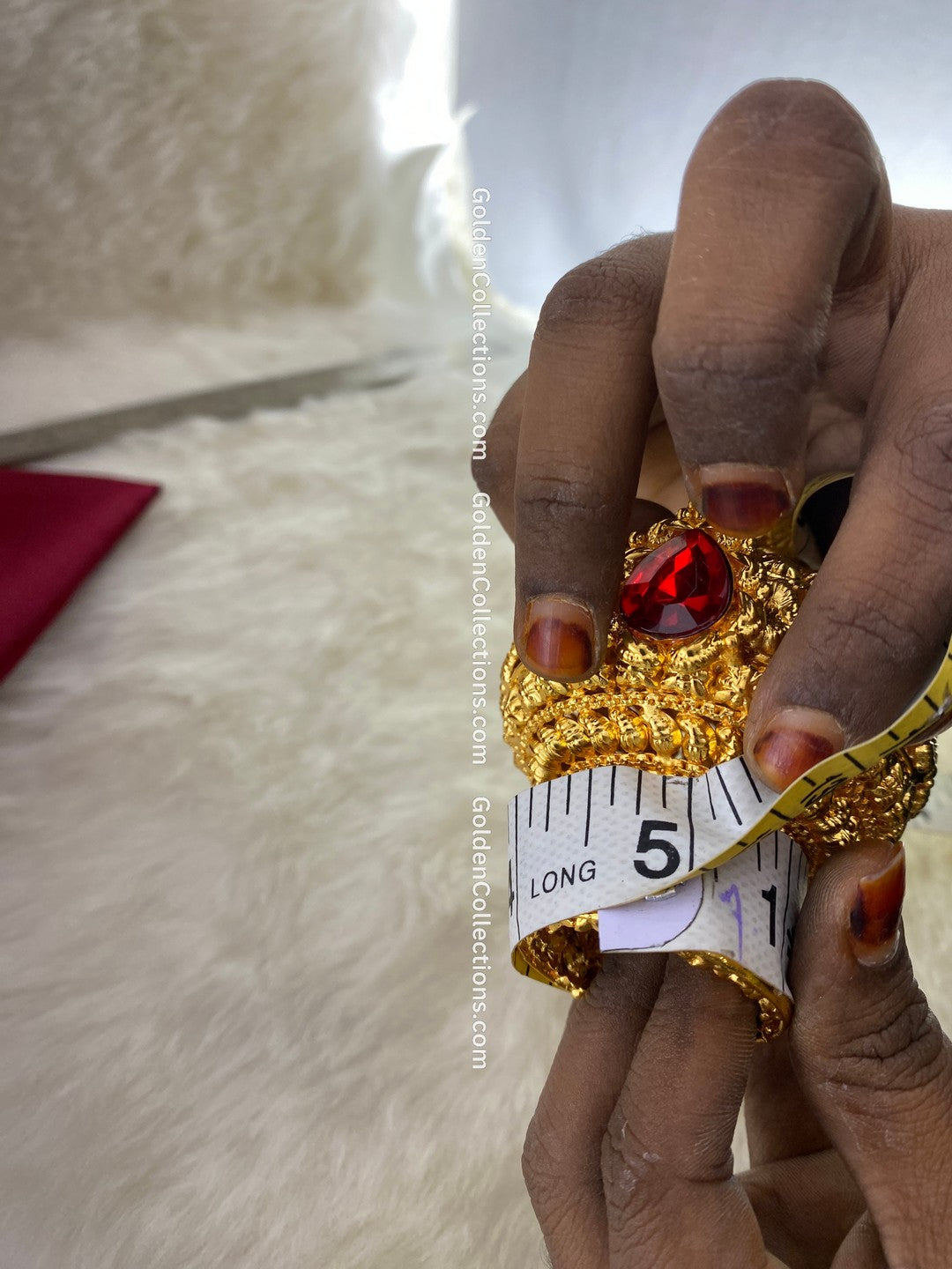 Gold Plated Hindu Deity Jewelry Crown Kireedam - DGC-207 3