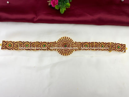 Golden Bharatanatyam Kamarband - Temple Jewelry Waist Belt BWB-004