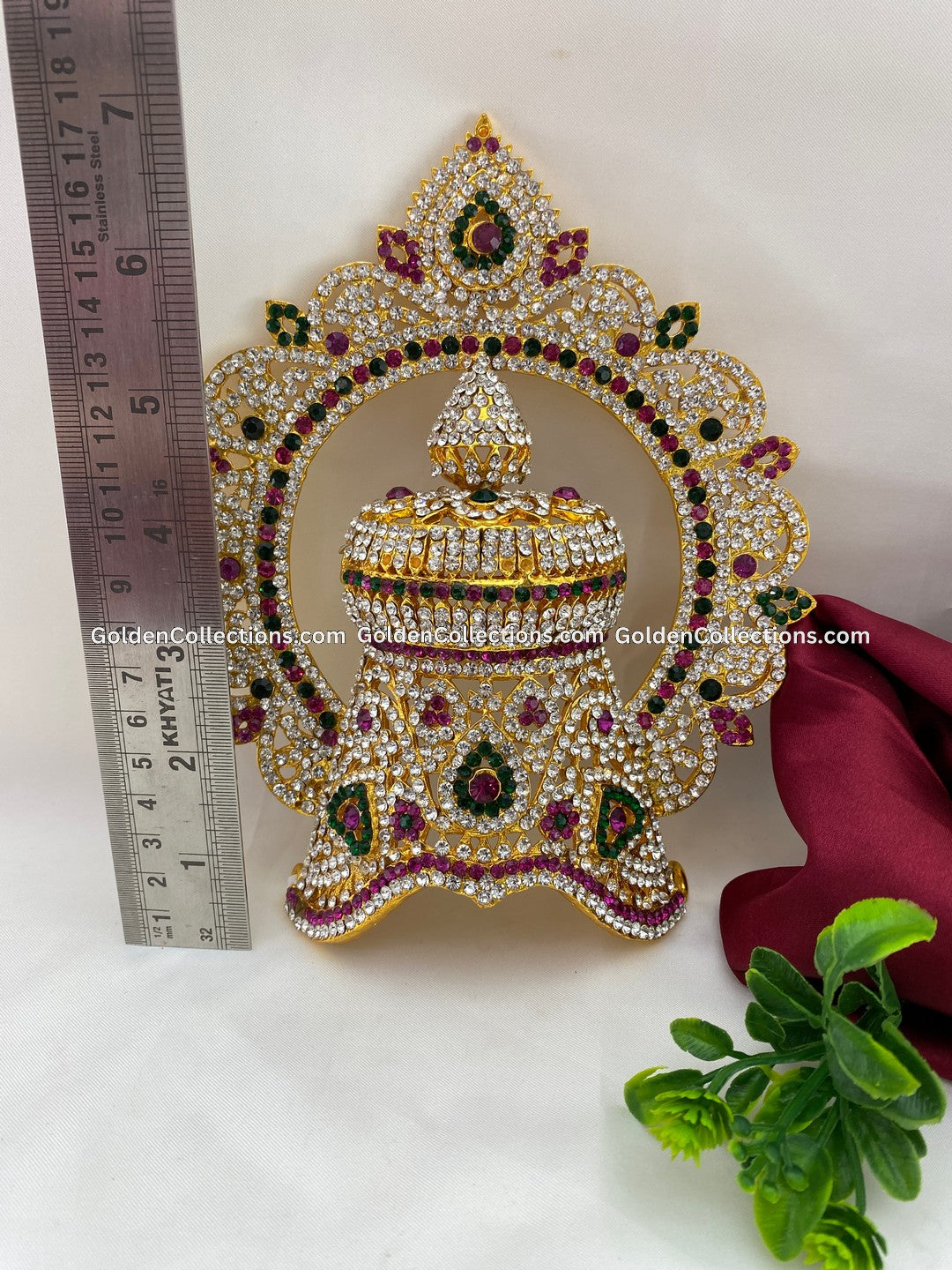 Golden Plated Crown for Hindu Deity - GoldenCollections DGC-064 2
