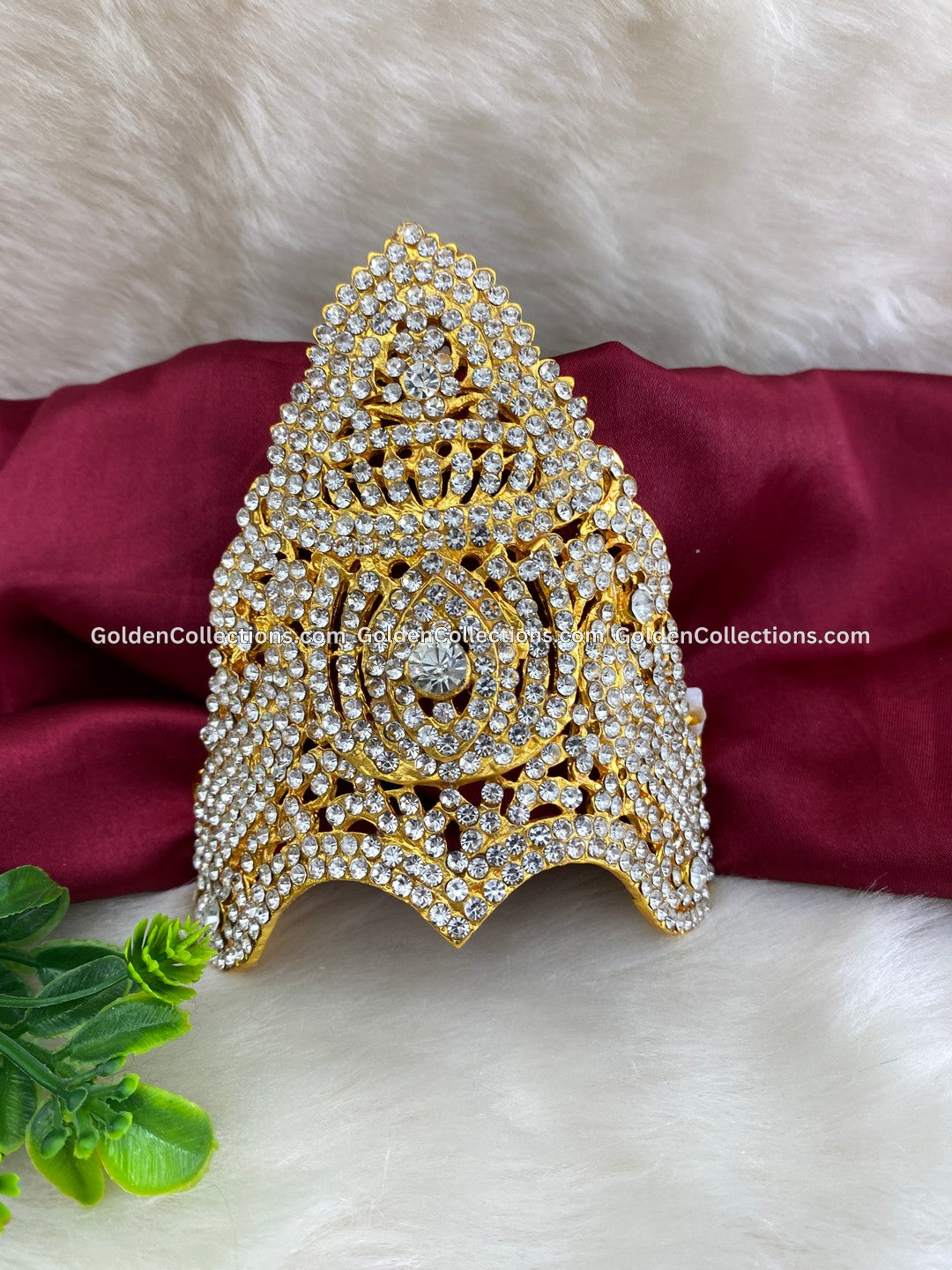 GoldenCollections Hindu Deity Stone Crown Kireedam - DGC-0186