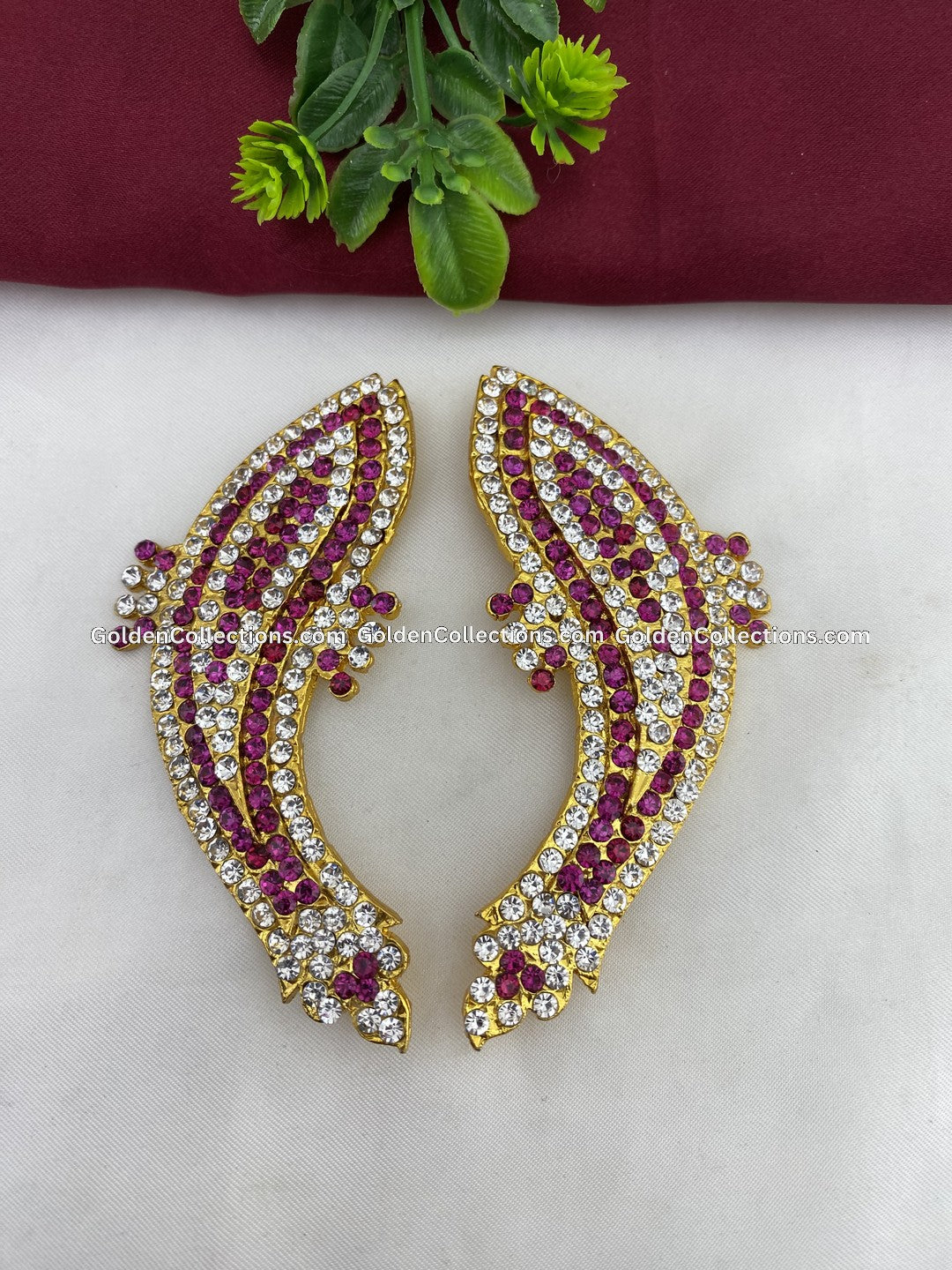 Hindu Deity Ear Studs - Elegant Earrings - GoldenCollections DGE-055