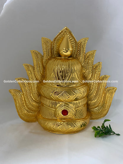 Hindu Goddess Crown Kireedam - Jewellery - GoldenCollections DGC-028