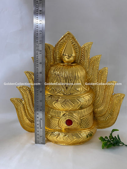 Hindu Goddess Crown Kireedam - Jewellery - GoldenCollections DGC-028 2