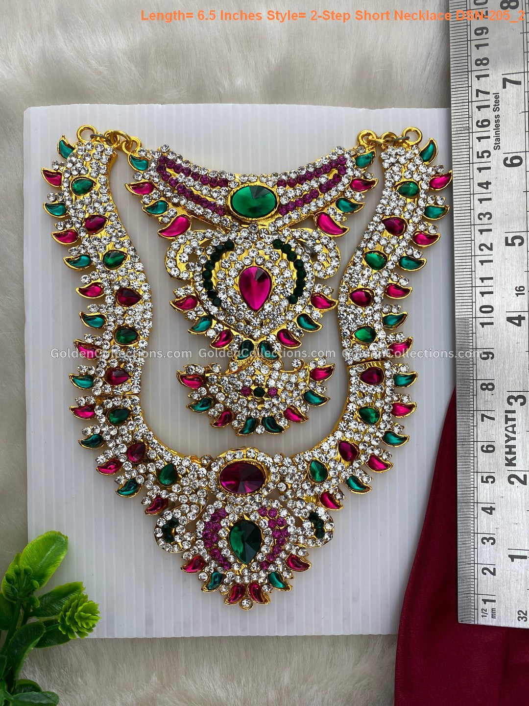 Hindu Goddess Jewellery - Ornate Deity Short Necklace - DSN-205 2