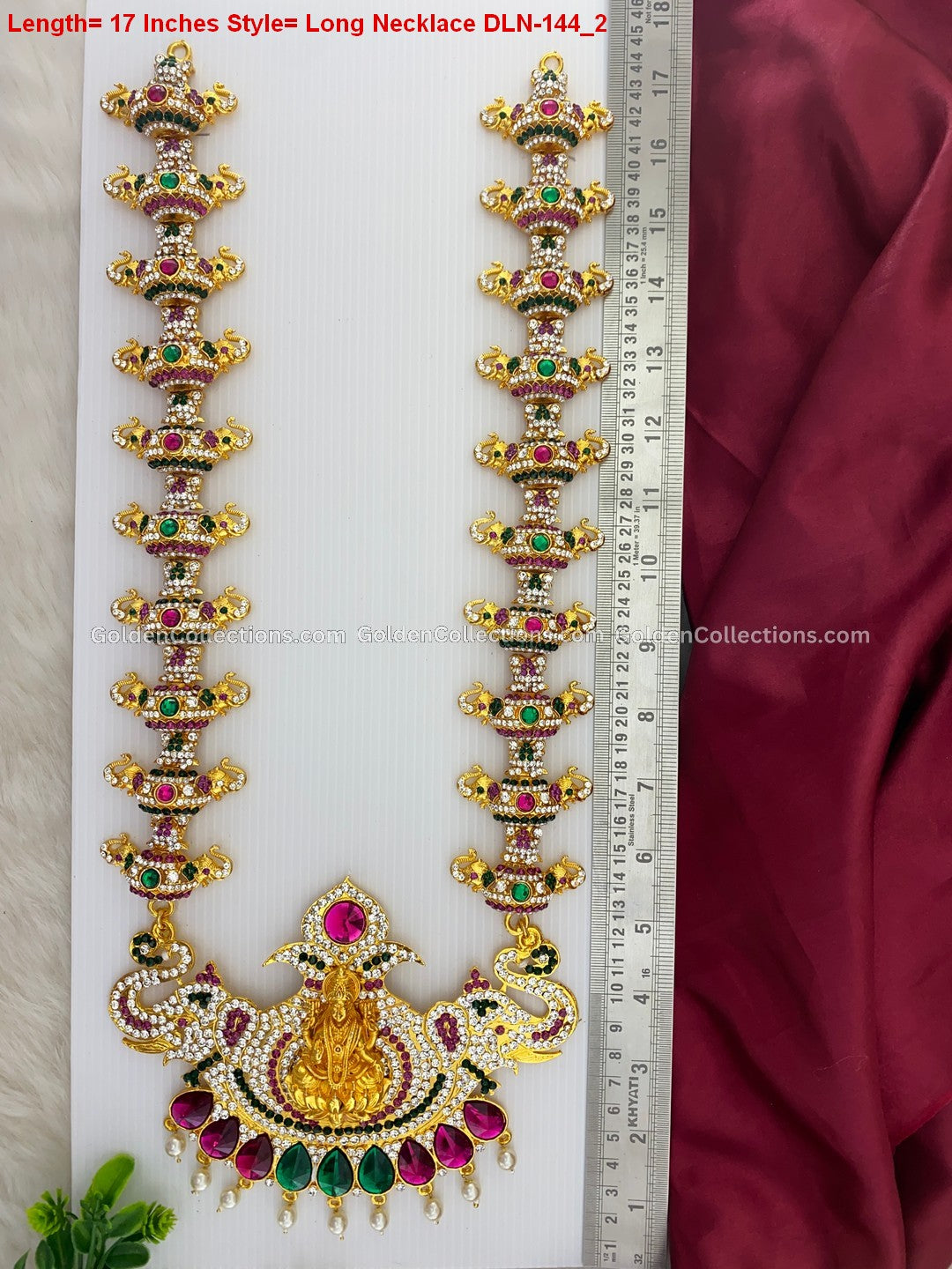 Indian Deity Jewelry - Temple Deity Long Necklace DLN-144 2