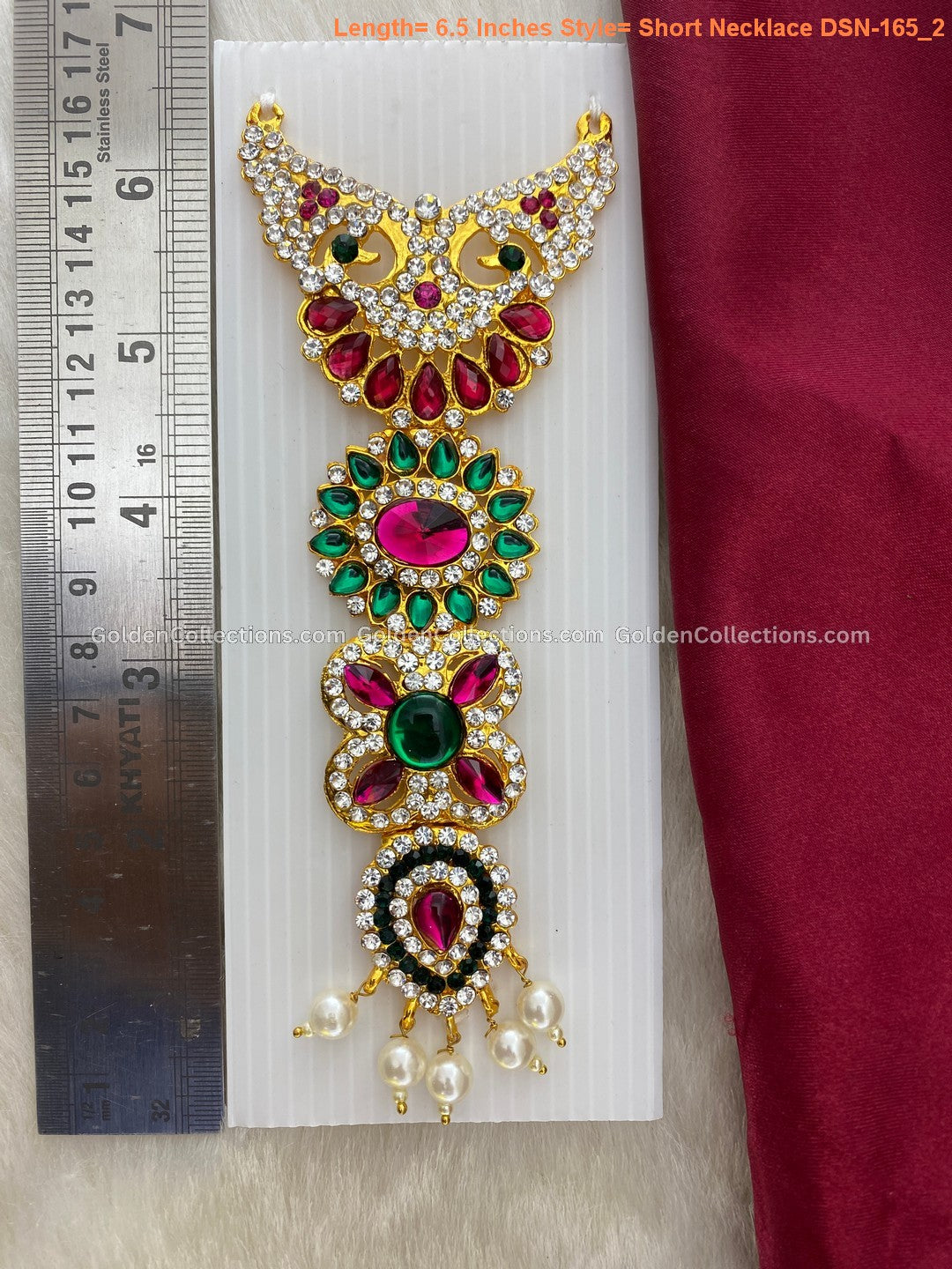 Jewellery Set for Goddess - Goddess Lakshmi Short Haram - DSN-165 2