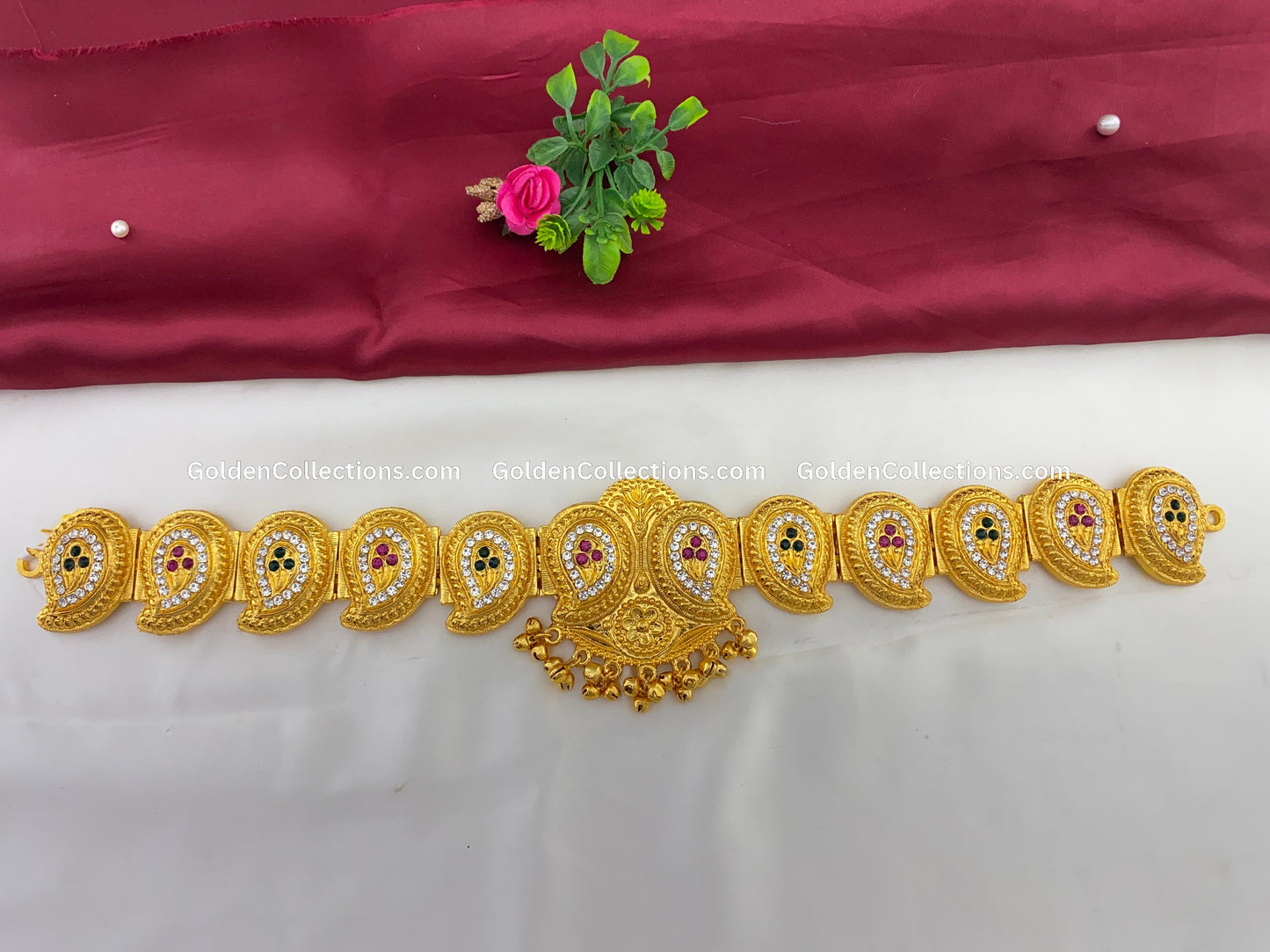 Kempu Vaddanam for Bharatanatyam - Temple Jewelry Waist Belt BWB-011