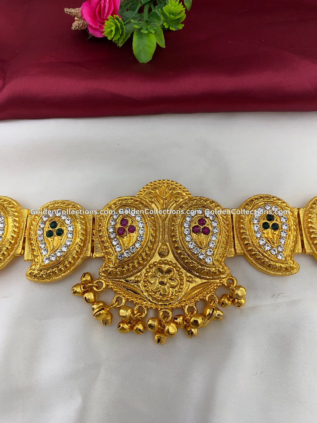 Kempu Vaddanam for Bharatanatyam - Temple Jewelry Waist Belt BWB-011 2