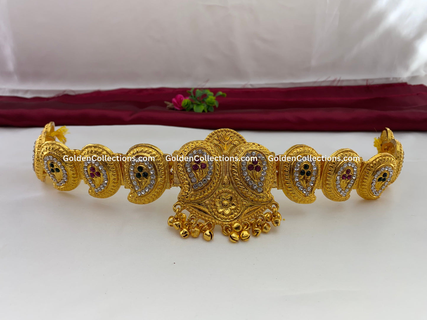Kempu Vaddanam for Bharatanatyam - Temple Jewelry Waist Belt BWB-011 3