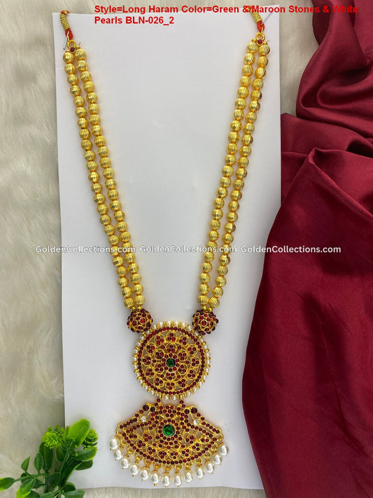 BLN-026 Bharatanatyam long necklace for classical dance costume layering