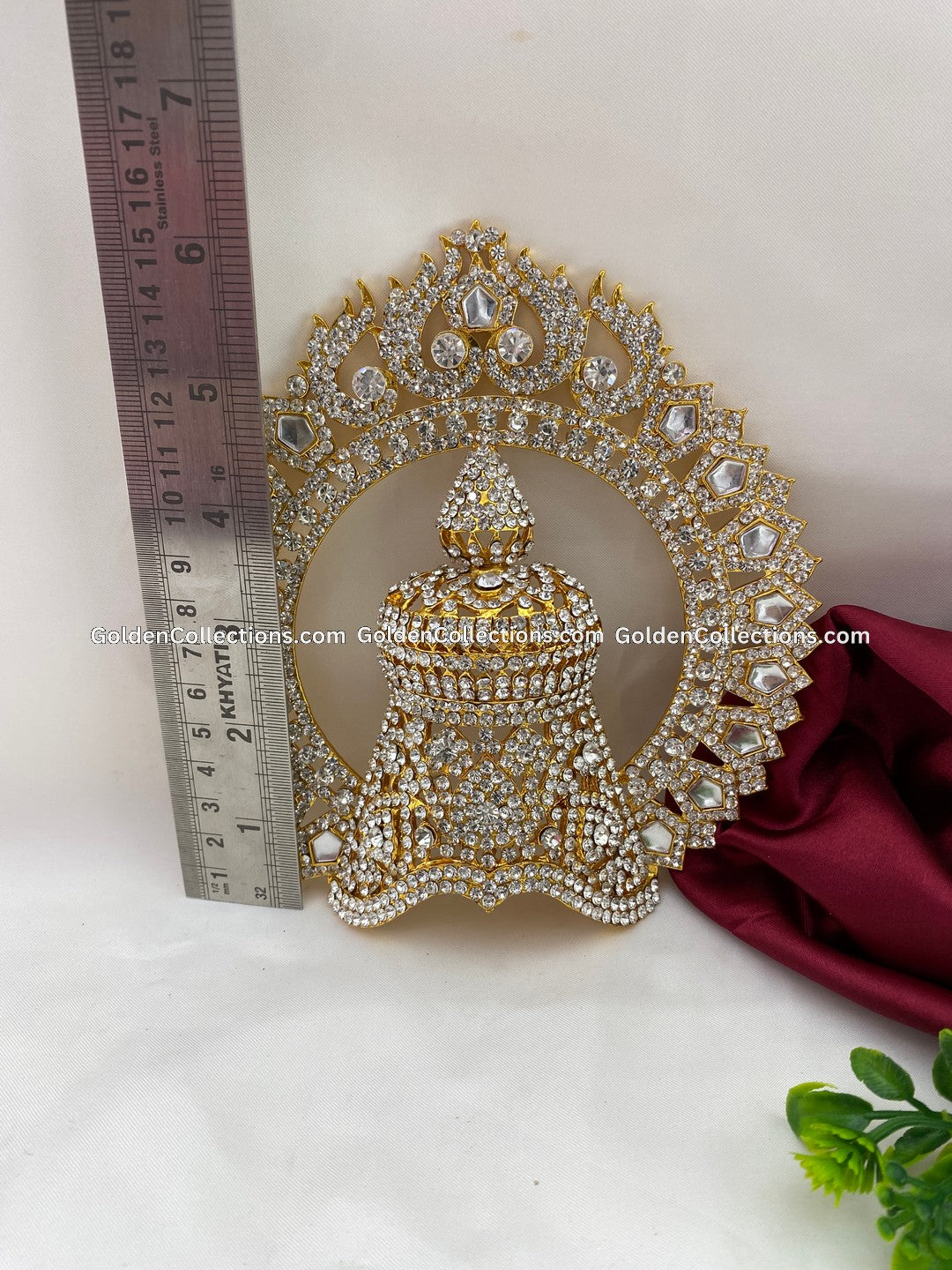 Ornate Crown Mukut for God - GoldenCollections DGC-092 2