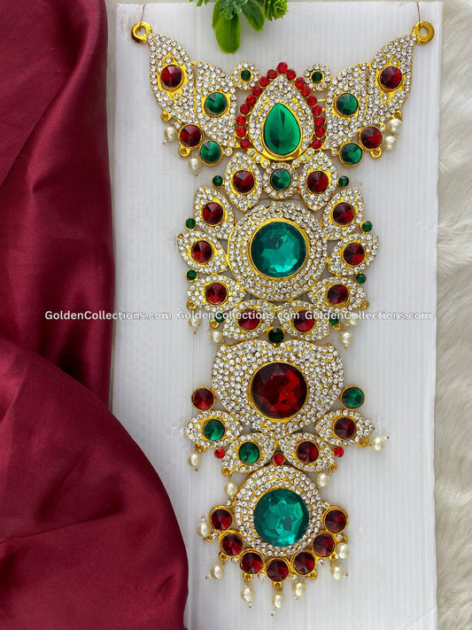 Ornate Deity Long Haram - Indian God Jewellery Set DLN-058