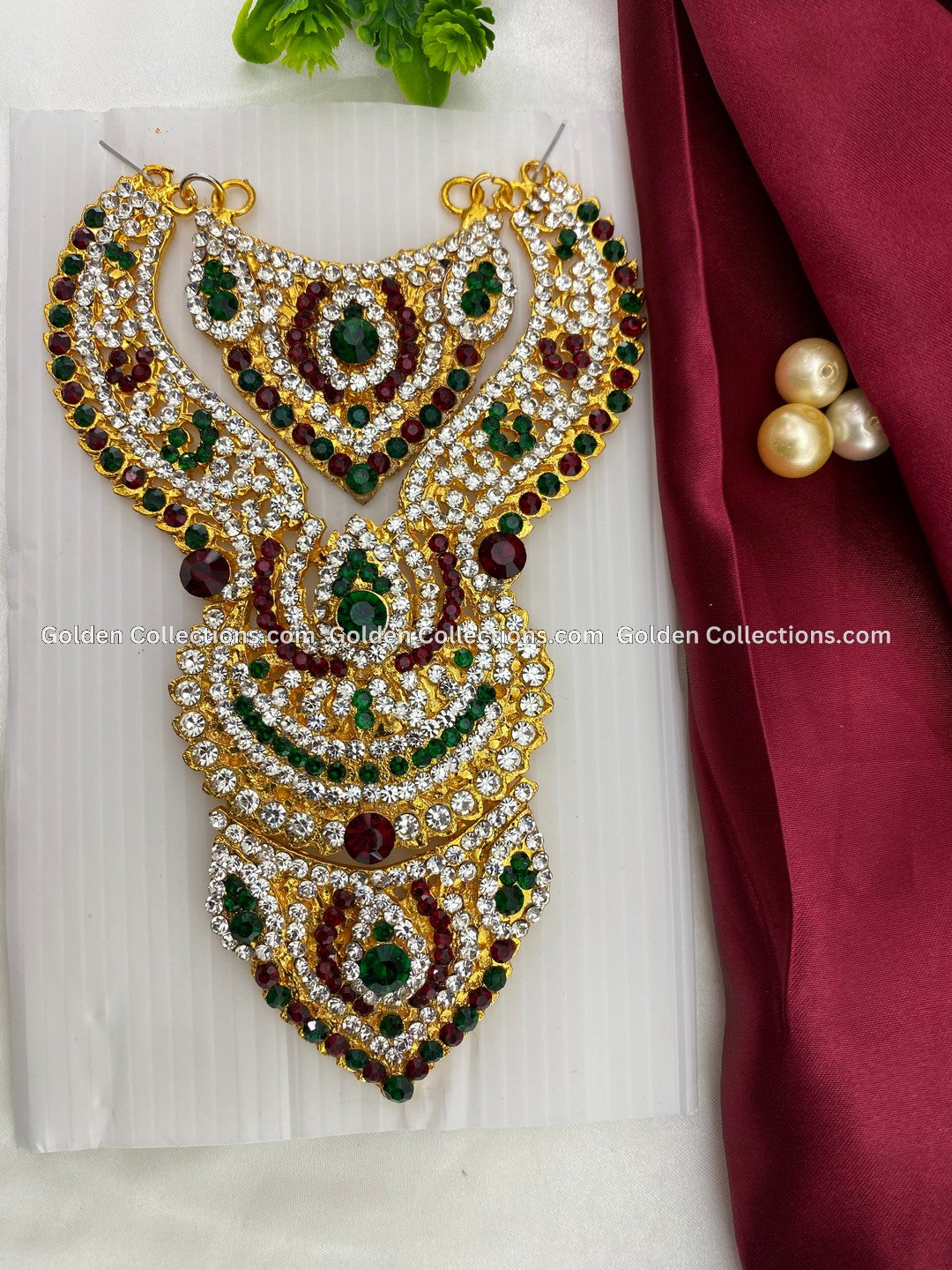 Ornate Deity Short Necklace - GoldenCollections DSN-038