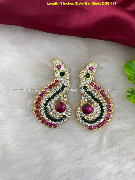 Ornate ear ornaments for deities - GoldenCollections DGE-184