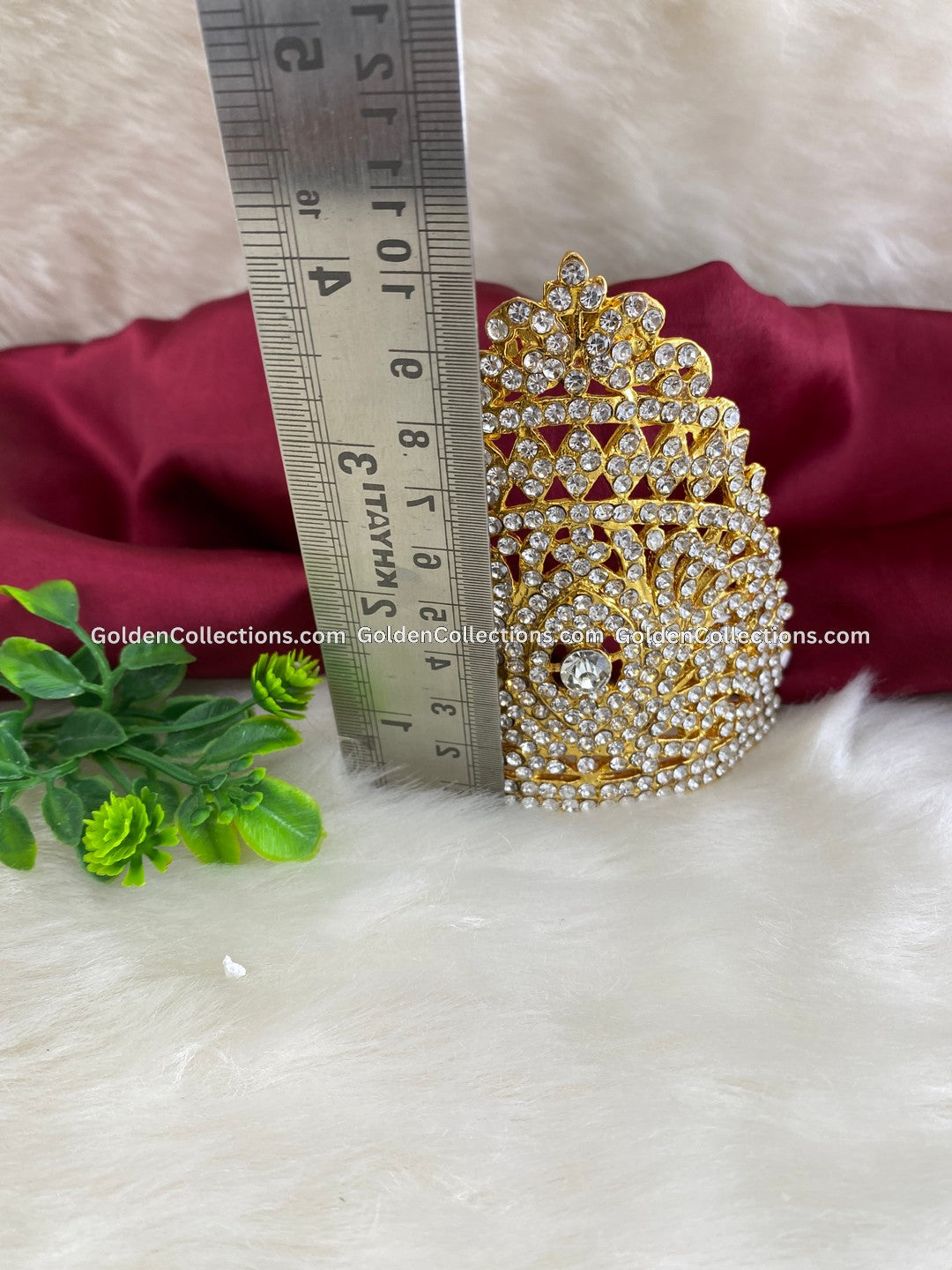 Ruby Red Deity Crown Kireedam for Hindu Goddess - Buy Now - DGC-0170 2
