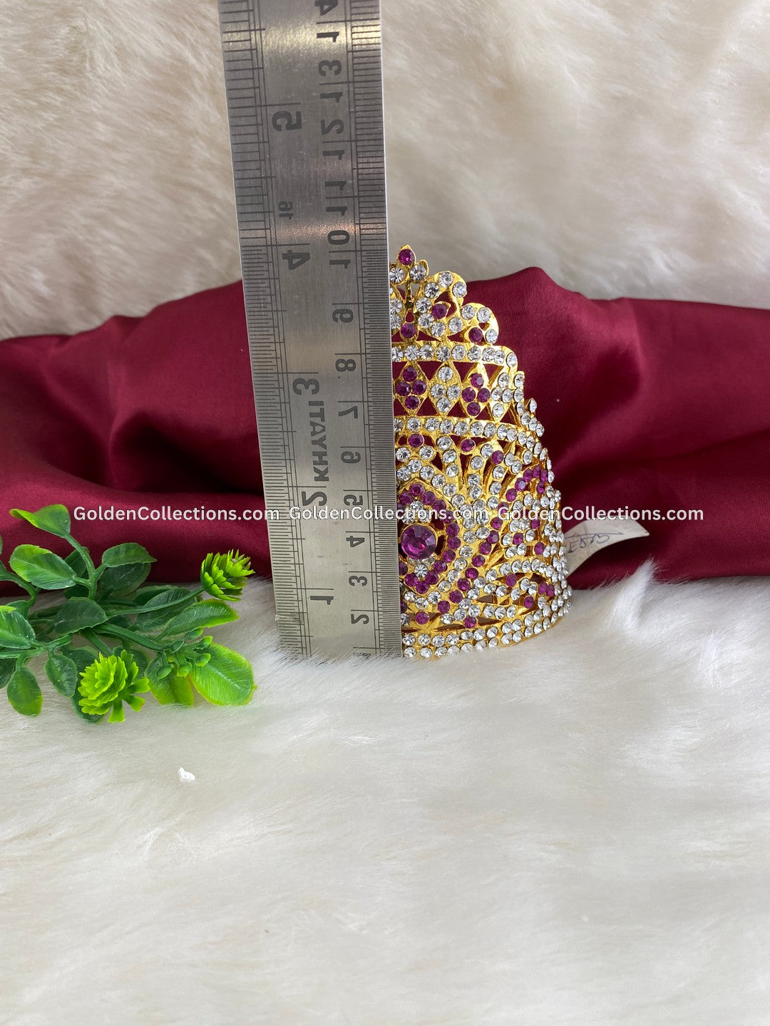 Ruby Red Deity Crown Kireedam for Hindu Goddess - Shop Now - DGC-0179 2