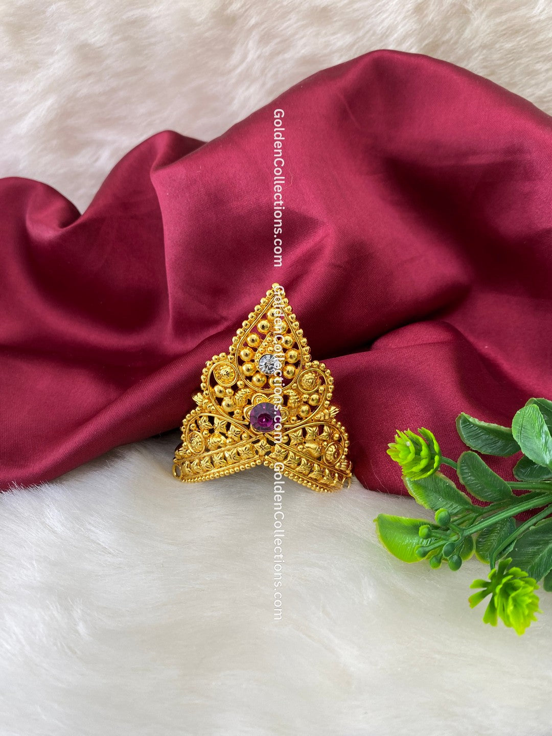 Ruby Red Gold Plated Deity Crown Kireedam - Shop Now - DGC-219
