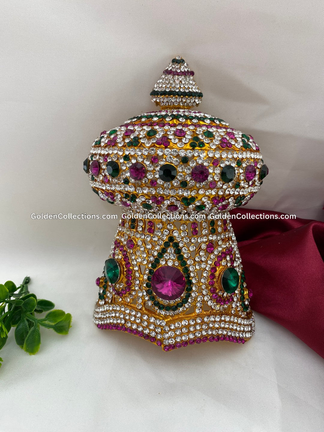 Sacred Jewellery Crown for Hindu Deity - GoldenCollections DGC-102