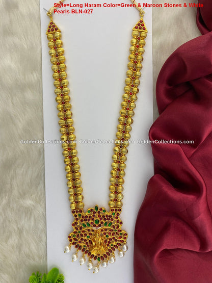 Stunning Bharatanatyam Long Haram Styles Bln027
