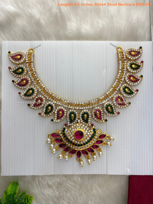 Temple Deity Necklace - Goddess Lakshmi Jewellery Set - DSN-187