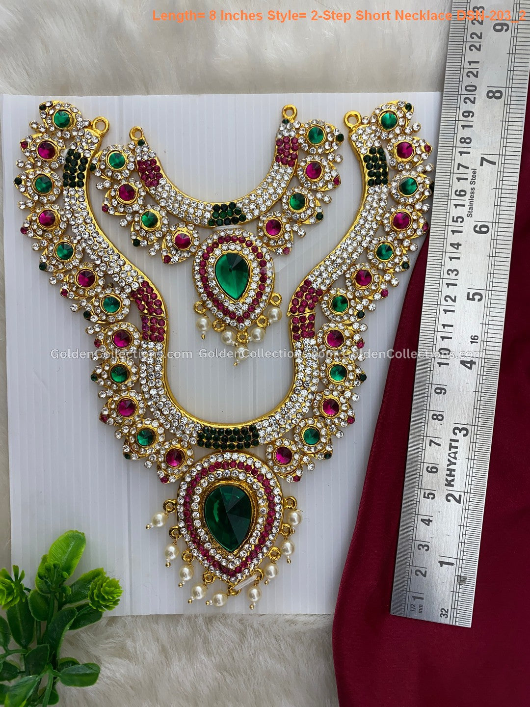 Temple Deity Necklace - Traditional God Jewellery Set - DSN-203 2
