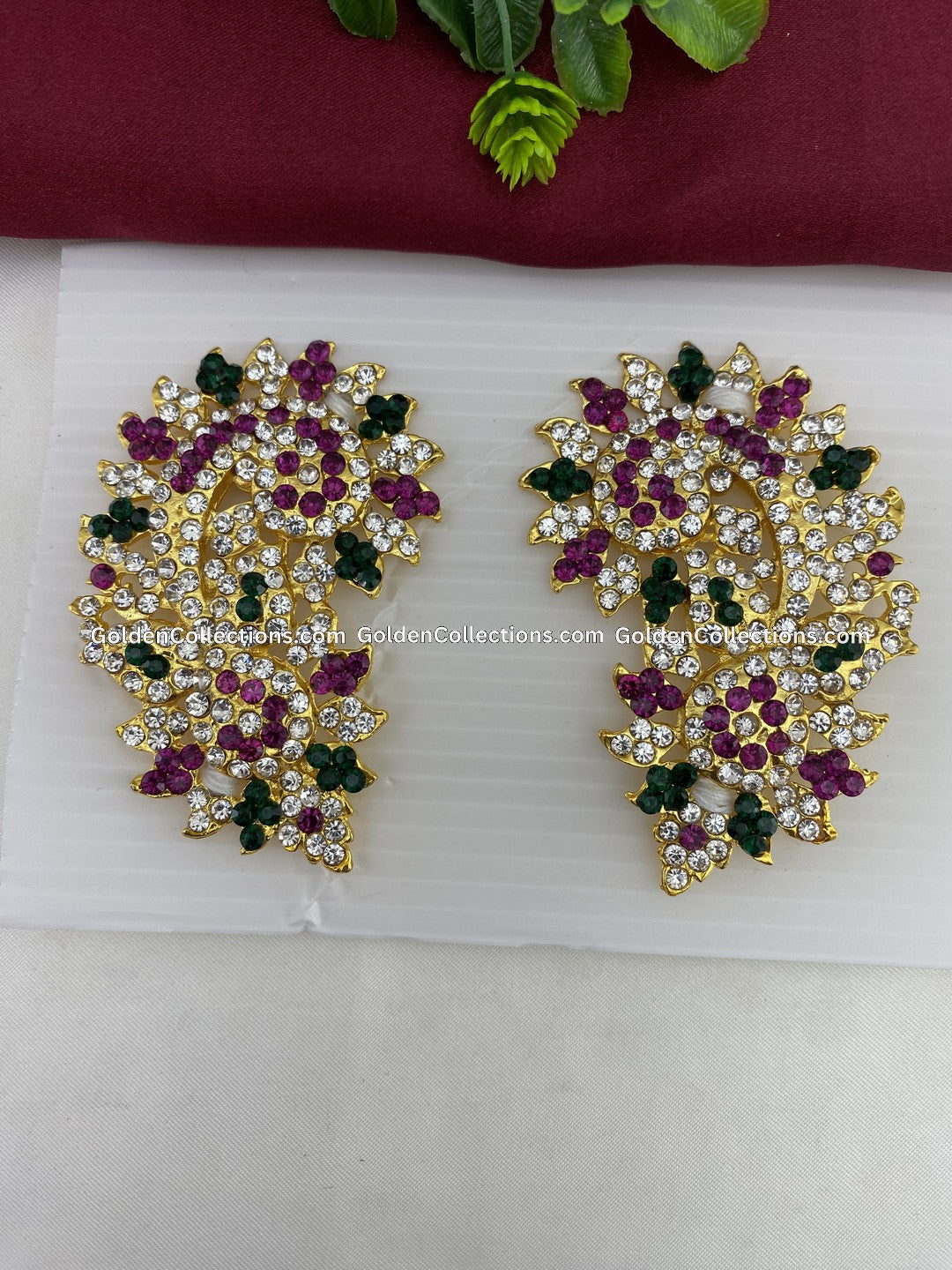 Temple Karna Pathakam Earrings - Divine Jewels - GoldenCollections DGE-058