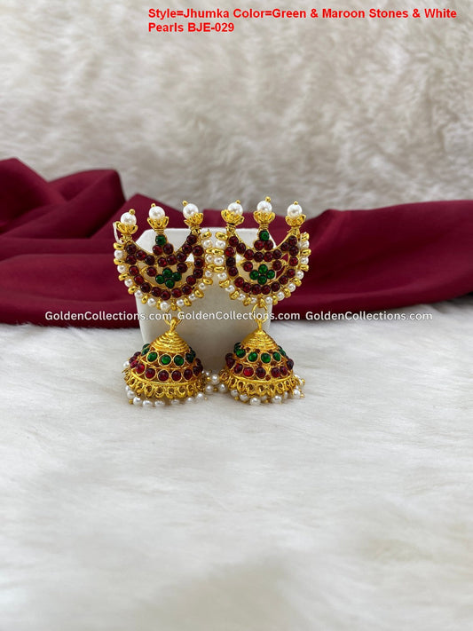 Temple jewelry earrings for Bharatanatyam BJE-029