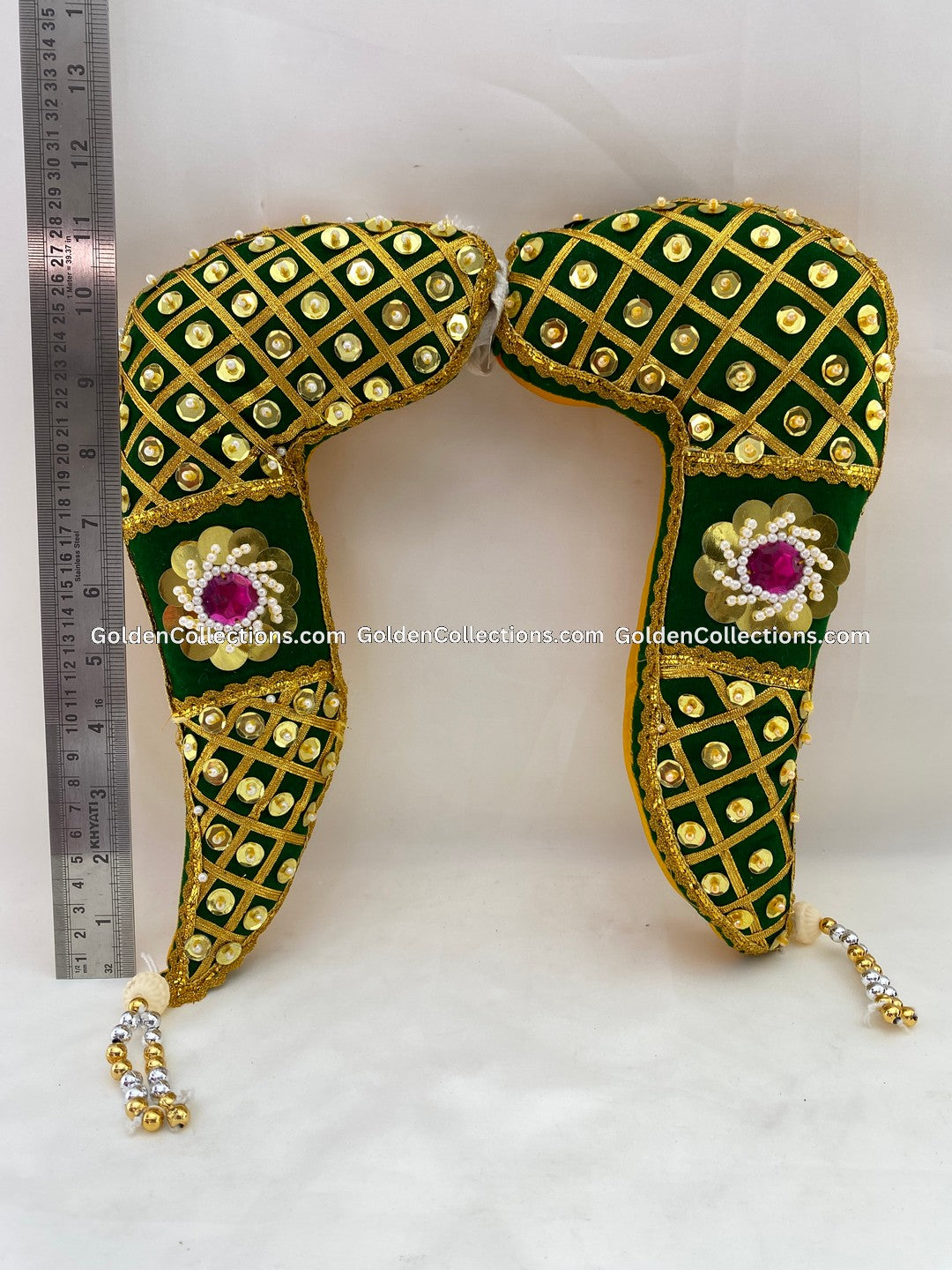 Thomala Vagamalai Bhujalu Shoulder Decoration for Pooja Small Green DVT-003