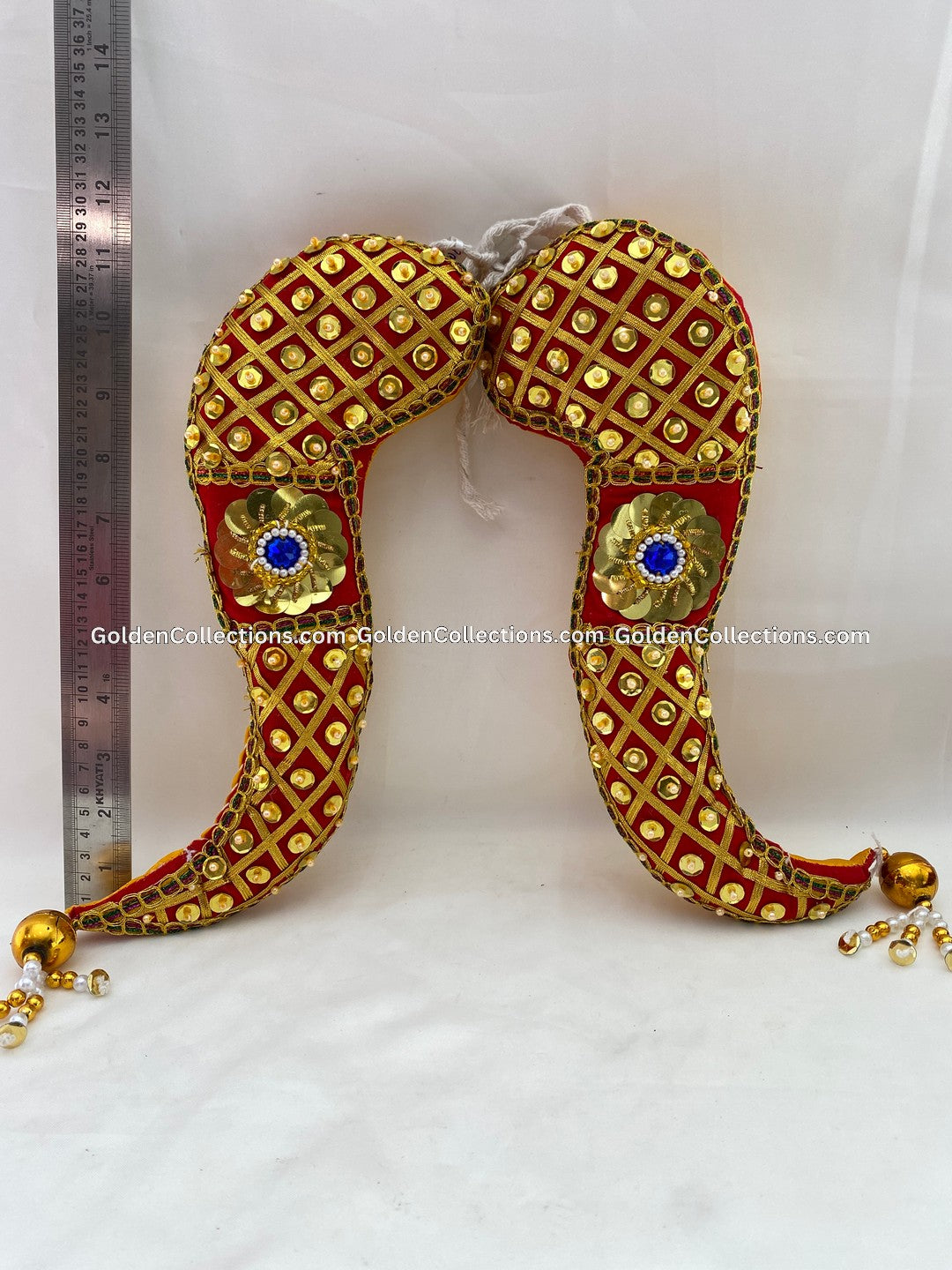 Thomala Vagamalai Bhujalu Shoulder Decoration for Pooja Small Red DVT-001