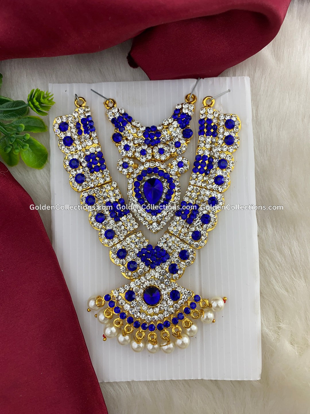 Traditional Amman Stone Short Necklace - GoldenCollections DSN-131