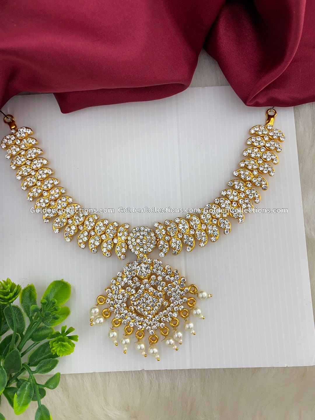Traditional Deity Short Necklace - Goddess Lakshmi Jewellery DSN-059